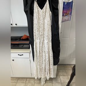 Lulus Flynn White Lace Maxi Dress NWT